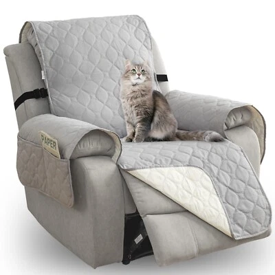 Capa de sofá reclinável antiderrapante 100% impermeável, capa reclinável de alça elástica para animais de estimação, - Imagem 1 de 4