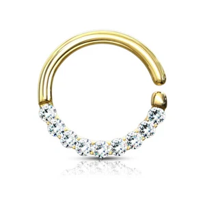 16GA 5/16" Half Circle Bendable Hoop Ringsfor Septum Ear Cartilage Daith N124 - Picture 1 of 9