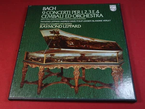 Bach 9 CONCERTI PER 1, 2, 3 e 4 CEMBALI Leppard Philips 3 LP-Box sehr gut - Picture 1 of 3