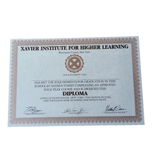 Xavier Institute For Higher Learning Diploma (Wizard Promo 1998) X-Men, Unused - Bild 1 von 7