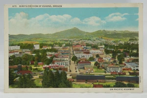 Postcard Birds Eye View of Eugene Oregon Linen Posted 1940* - Picture 1 of 2