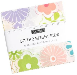 On the Bright Side Moda Charm Pack 42 100% Cotton 5" Precut Fabric Quilt Squares - Picture 1 of 2