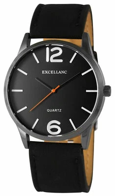 Nuevo - Elegante reloj de pulsera de cuarzo unisex de Excellanc con correa de cuero Foto 1 de 4