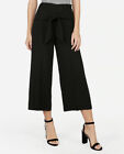 Express Super High Waisted Tie Front Cropped Culottes Sz 2 Petite Pitch Black