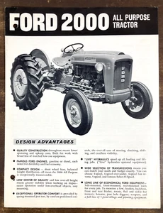 Ford 2000 All Purpose Tractor 1962 Dealer Sales Brochure Spec Sheet Vintage 4pgs - Picture 1 of 2