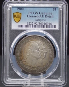 1900 $1 LAFAYETTE COMMEMORATIVE SILVER DOLLAR PCGS AU DETAILS #265 - Picture 1 of 2
