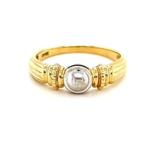 14k Two-Tone Gold Circle Ring - Picture 1 of 7
