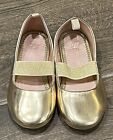 H&M Girls Gold Metallic Ballet Flats Shoes Sz 9 Slightly Used