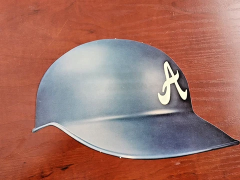 Vintage Early 1970’s Atlanta Braves 3D Baseball Batting Helmet on Card Stock Cover