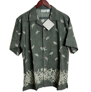 NWT Weekendz Off Men’s Shirt Button-Down Size Small Short Sleeve Green Floral - Picture 1 of 6