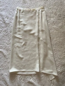 Helmut Lang Damen Größe XS asymmetrischer Midirock elfenbein ausgestellt Viskose/Acetat - Bild 1 von 5