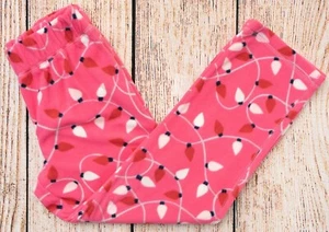 NWT Girls GapKids Sz 6 Sleep Pants Pink w/Red and White Lights Fleece - 493534 - Picture 1 of 2