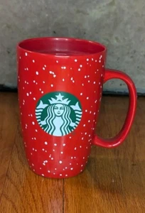 Starbucks Coffee Cup 2020 Red Holiday 12oz Red Coffee Ceramic Snowflakes - Picture 1 of 3