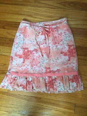 Falda Forrada My Michelle Niñas Talla L (12-14) Melocotones y Crema Bordada De Colección EE. UU. Foto 1 de 4