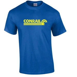 Camiseta amarilla con logotipo de Conrail en azul real camiseta de tren de ferrocarril desaparecido - Imagen 1 de 3
