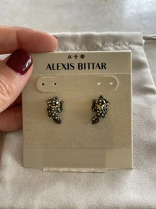 Authentic NEW Alexis Bittar Crystal Studed Pave Crystal FROG Stud Earrings $115 - Picture 1 of 4