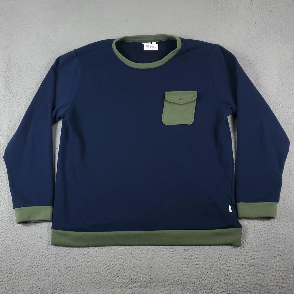Suéter Onia Para Hombre Talla XL Azul Verde Bolsillo Informal Pullover Sudadera Foto 1 de 4