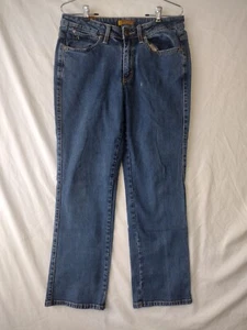 WRANGLER AURA Denim Jeans Women Size 8 Blue Bootcut 31Wx28L Mid Rise Stretch - Picture 1 of 10