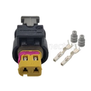For VW Audi 2 Pin Female Connector Plug with Terminals and Seals 4F0973702A - Picture 1 of 4