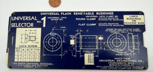 Universal Selector #1 Universal Plain Bushings U. Engineering Co. Frankenmuth MI - Picture 1 of 8