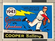 1970 FLEER R.G. Laughlin WORLD SERIES 1943 Cardinals vs Yankees #40 BLUE BACK EX