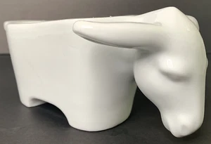Schmid Design Folio Cow Porcelain White Figurine Planter Trinket - Picture 1 of 9