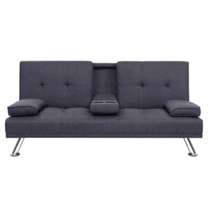 Artiss Sofa Bed 175CM Dark Grey Fabric - Picture 1 of 8
