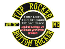 Custom Rocker Set, Embroidery Patch, Custom Embroidered, Custom Motorcycle Patch
