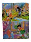 2 Vintage MB Storybook Puzzles ( SleepingBeauty/ Hanzel & Gretel) 60pc, Preowned