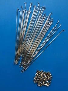 KIT 36 RAGGI + NIPPLES SPOKES AND NIPPLES DIAMETRO 4 mm LUNGHEZZA 195 mm - Imagen 1 de 1