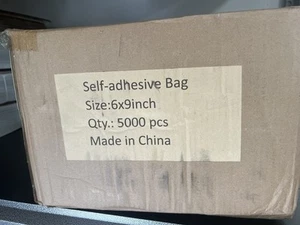 6x9 Inches (5000 Counts) Self Seal Clear Poly Bags With Suffocation Warnings. - Picture 1 of 6