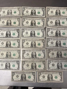 2003A Series Old $1 Dollar Bills Circulated lot of 20 Notes 22 Years Old Vintage - Picture 1 of 23