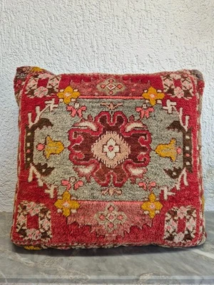Antique Cushion, Anatolian Rug, Hand Woven, Handmade, Wool, Home Decor - Image 1 of 4