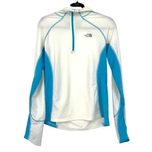The North Face 1/4 Zip Pullover Hoodie Damen Größe M weiß blau - Bild 1 von 8