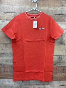 Full Send gestreiftes Essentials T-Shirt mit Kragen rot Größe Medium brandneu - Bild 1 von 6