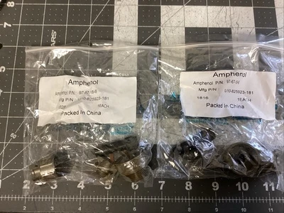 (Lote de 2) Abrazaderas de cable conector Amphenol 97-67-18-10 (LPW86O) Foto 1 de 4