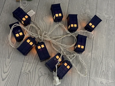 Doctor Who police call box phone blue 9 Ft Tanaka 10 String Lights Works - Image 1 of 4