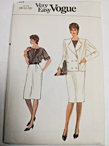 Vogue 8614 Blazer Jacket Slim Skirt Top Sewing Pattern Ladies 8 10 12 Very Easy - Picture 1 of 8