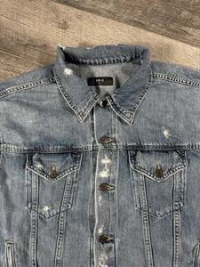 Able Denim Bailey Classic Jean Jacket Trucker Women’s XXL Distressed - Picture 1 of 12