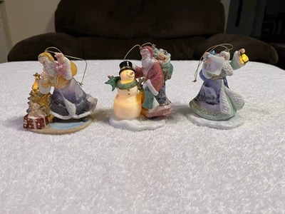 Lote de 3 Ediciones Bradford Thomas Kinkade Espíritu de Navidad Hueso China 2004 Foto 1 de 4