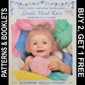 Vtg Fleisher/Bear/Botany Vol 30 Lovable Hand Knits Infants to 4 Years ©1968 - Picture 1 of 24