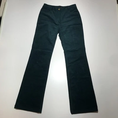 MNG Mango Pants Womens 6 Emerald Green Corduroy High-Waist Boot Cut Natural Fit - Image 1 of 4