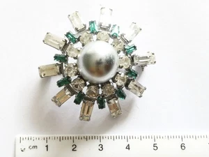 Attraktive alte Brosche aus den 60er Jahren, Naturmotiv - Bild 1 von 2