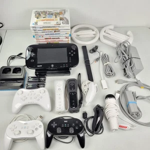 Nintendo Wii U 32GB - Console Gamepad Bundle Mario Games, DK- Cables + Charger - Picture 1 of 12