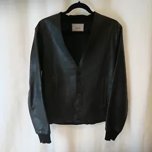 Cardigan sottocoperta/sottocoperta pelle nero giacca taglia 3 grande media nero - Foto 1 di 9