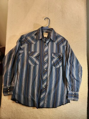 Frontier Pearl Snap Shirt Mens Large Multicolor Long Sleeve Western Cowboy - Image 1 of 4