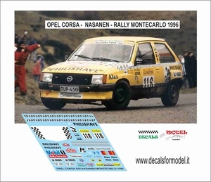 DECALS 1:43 OPEL CORSA GSI NASANEN RALLY MONTECARLO 1996 - Foto 1 di 1