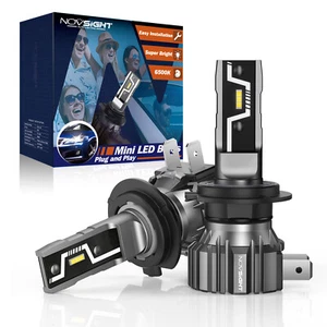 NOVSIGHT Compact H7 LED Headlight Globes Bulb Kit Hi/Low Beam 4000LM 6500K White - Picture 1 of 12