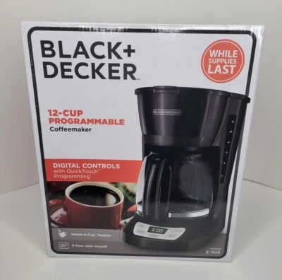 BLACK & DECKER 12-Cup QuickTouch Programmable Coffeemaker Digital Clock New - Image 1 of 4