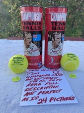 Two Vintage Antique Tony Roche Championship Tennis Ball Can w/ Key Unopened Cans
